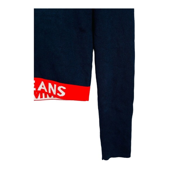 Tommy Hilfiger Denim Sweatshirt‎ Pullover Hoodie Cropped Long Sleeve Blue Medium - Picture 4 of 7